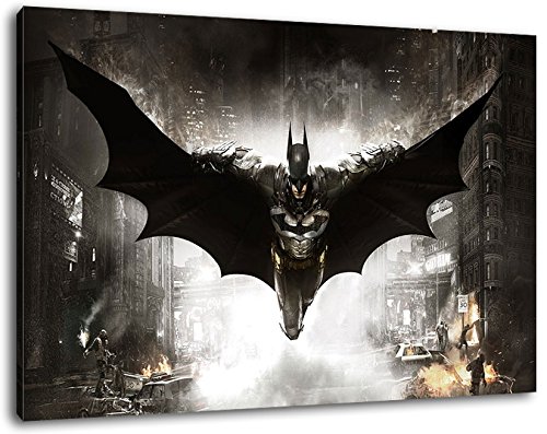 Dark Batman arkham Format 80x60 cm fertig gerahmte Kunstdruckbilder als Wandbild - Billiger als Ölbild oder Gemälde - KEIN Poster oder Plakat von PrintArtGalery