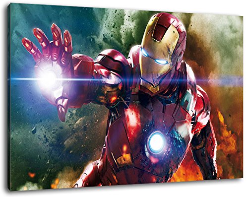 Marvel Helden Format 100x70 cm Bild auf Leinwand, XXL riesige Bilder fertig gerahmt mit Keilrahmen, Kunstdruck auf Wandbild mit Rahmen von PrintArtGalery