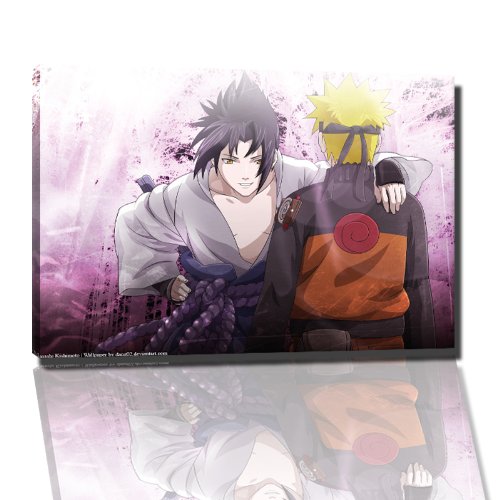 Naruto Manga Bild auf Leinwand - 120x80 cm - fertig gerahmte Kunstdruckbilder als Wandbild - Billiger als Ölbild oder Gemälde - KEIN Poster oder Plakat von PrintArtGalery
