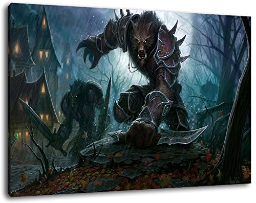 World of Warcraft Format 120x80 cm Bild auf Leinwand, XXL riesige Bilder fertig gerahmt mit Keilrahmen, Kunstdruck auf Wandbild mit Rahmen von PrintArtGalery