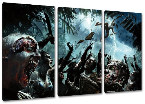 dead island 3-teilig auf Leinwand- Gesamtformat: 120x80 cm fertig gerahmte Kunstdruckbilder als Wandbild - Billiger als Ölbild oder Gemälde - KEIN Poster oder Plakat von PrintArtGalery