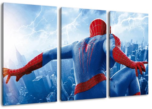 the amazing spider man 2 3-teilig auf Leinwand- Gesamtformat: 120x80 cm fertig gerahmte Kunstdruckbilder als Wandbild - Billiger als Ölbild oder Gemälde - KEIN Poster oder Plakat von PrintArtGalery