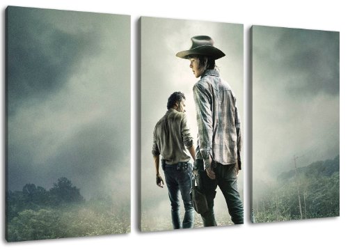 the walking dead 3-teilig auf Leinwand- Gesamtformat: 120x80 cm fertig gerahmte Kunstdruckbilder als Wandbild - Billiger als Ölbild oder Gemälde - KEIN Poster oder Plakat von PrintArtGalery