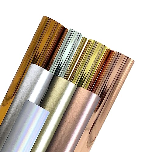 D005 Plotterfolien DIN A4 Klebefolien Gold / Silber / Rosegold Chrom Metallic perfekt zum Plotten Bastelfolie Polyesterfolie Vinylfolie selbstklebend Hochzeit Dekoration (Silber Chrom Mat, 3 x DIN A4) von PrintAttack