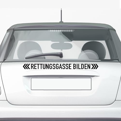 PrintAttack | P002 | Rettungsgasse bilden - Auto Aufkleber 60 cm Breite | Aufkleber | Auto | Car | Heckscheibe | Heck (070 Schwarz) von PrintAttack