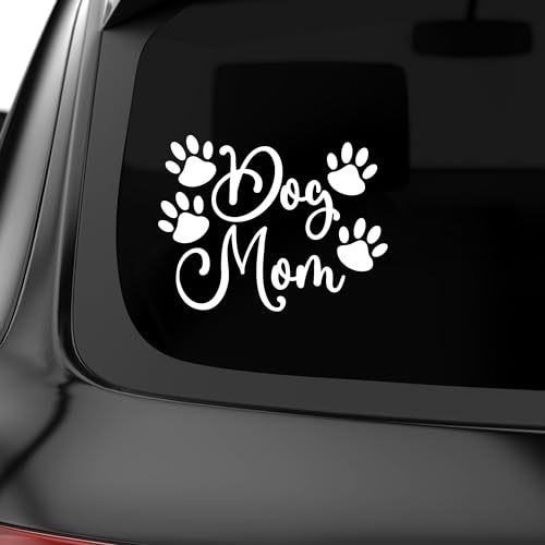 P008 | Dog Mom Hundeaufkleber Hunde Taxi Love Tiere Hund | Sticker für Auto, Wohnmobil | Hundeliebe (Weiss) von PrintAttack