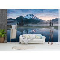 Sparks Lake Wallpaper Wandbild, Bergsee Wand Wandbild, Große Selbstklebend Peel & Stick Wandbild, See Morgen Wandbedeckung von PrintDecorShop