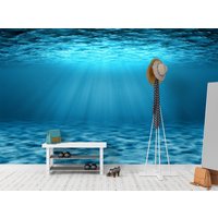 Unterwasser Tapete Wandbild, Tauchen Wand Wandbild, Große Selbstklebend Peel & Stick Wandbild, Blaues Wasser, Deep Ocean Wandbedeckung von PrintDecorShop