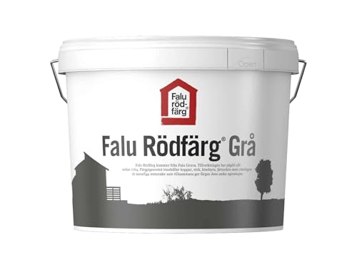 PrintGreen! Falun Rödfärg GRAU - die orig. Schwedenrot Fassadenfarbe/Schlammfarbe - 5 Liter von PrintGreen!