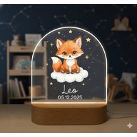 Personalized Fox Night Light | Custom Engraved Led Lamp Baby Boy Nursery Decor & Christening Gift Personalized Fox Night Light | Custom Engraved Led Lamp Baby Boy Nursery Decor & Christening Gift von PrintLab24