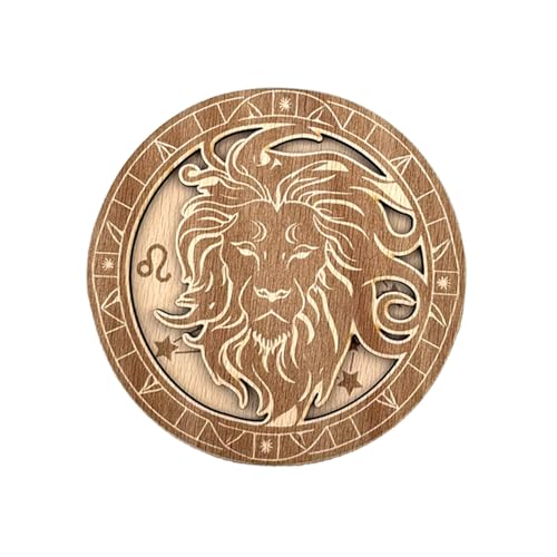Sternzeichen Untersetzer aus 4mm Buchenholz – Lasergravierte Designs – Astrologie und Esoterik – Deko & Geschenkidee – Nachhaltiger Tischuntersetzer (Löwe) von Printable Adventure