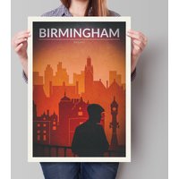 Birmingham Travel Poster - Vintage/Retro Minimal Poster, Art von Printagonist