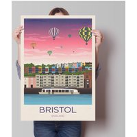 Bristol Balloon Fiesta Poster, Heißluftballon Festival, Hotwells, Vintage Retro Reiseposter, Print von Printagonist