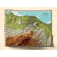 Edinburgh Landkarte - Topographic Shaded Relief Map Vintage Style 2D Giclée Print Geologie Poster Höhenkarte Firth Of Forth von Printagonist