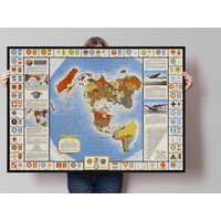 Global Map For War & Peace - Lehrkunst Karte Kunst Geschichte Poster von Printagonist