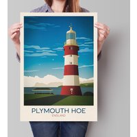 Plymouth Hoe Vintage Reiseposter, Wand Kunstdruck von Printagonist