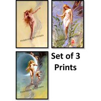 Luis Ricardo Fee Oder Göttin Vintage Illustrationen 3Er Set Kunstdrucke von PrintcessArtPrints