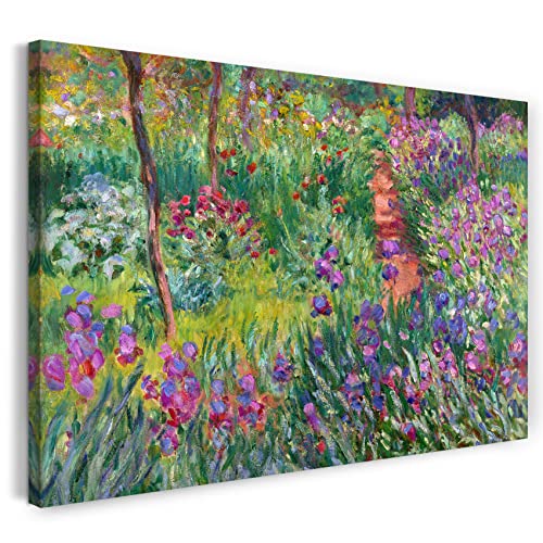 Printed Paintings Leinwand (80x60cm): Claude Monet - Der Schwertlilien-Garten in Giverny von Printed Paintings