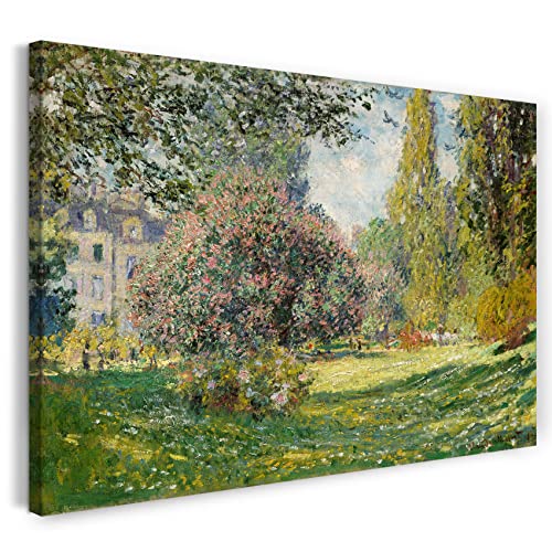 Printed Paintings Leinwand (100x70cm): Claude Monet - Landschaft am Park Monceau (1876) von Printed Paintings