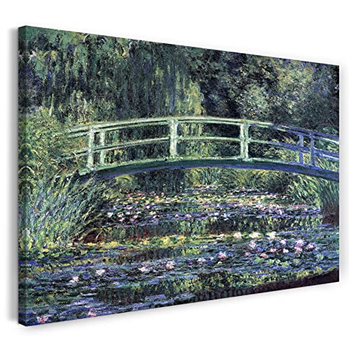 Printed Paintings Leinwand (120x80cm): Claude Monet - Seerosen und japanische Brücke von Printed Paintings