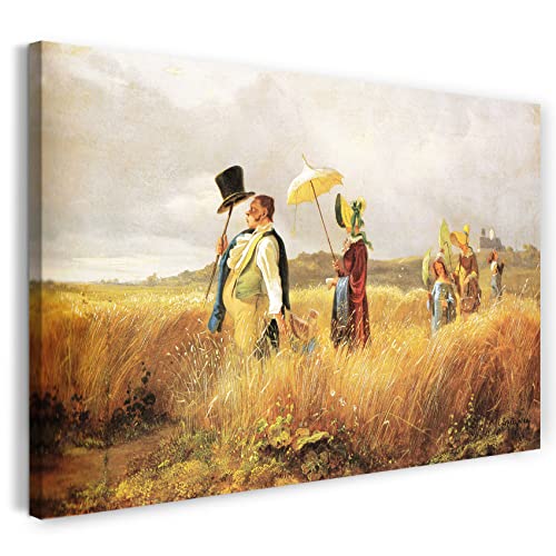Printed Paintings Leinwand (100x70cm): Carl Spitzweg - Sonntagsspaziergang von Printed Paintings