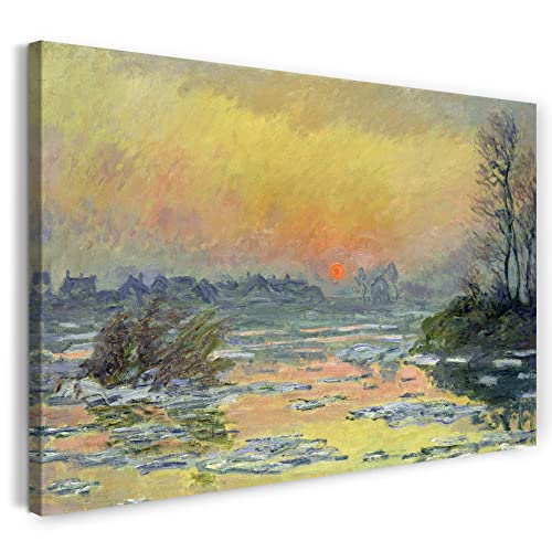 Leinwand (120x80cm): Claude Monet - Sonnenuntergang auf der Seine im Winter von Printed Paintings