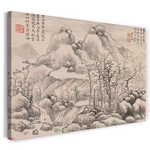 Leinwand (120x80cm): Yun Xiang - Schneelandschaft, aus dem Album für Zhou Liang von Printed Paintings