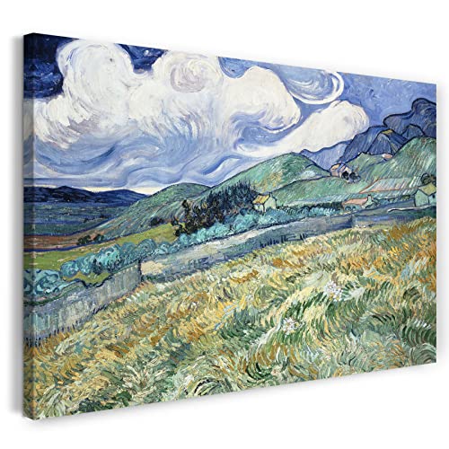 Leinwand (60x40cm): Vincent Van Gogh - Weizenfeld hinter Saint-Paul (1889) von Printed Paintings