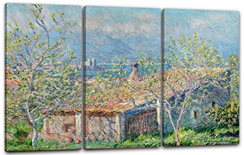 Leinwand 3-teilig(120x80cm): Claude Monet - Gärtner-Häuschen in Antibes von Printed Paintings