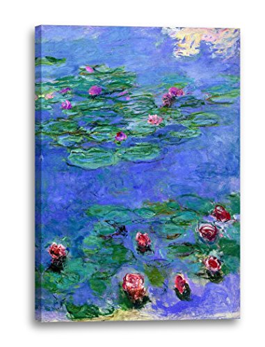 Leinwandbild (20x30cm) Claude Monet: Seerosen, Leinwand auf Keilrahmen gespannt und fertig zum Aufhängen, hochwertiger Kunstdruck aus deutscher Produktion von Printed Paintings