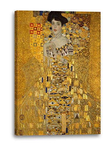 Leinwandbild (20x30cm) Gustav Klimt: Adele Bloch-Bauer I (1907), Leinwand auf Keilrahmen gespannt und fertig zum Aufhängen, hochwertiger Kunstdruck aus deutscher Produktion von Printed Paintings