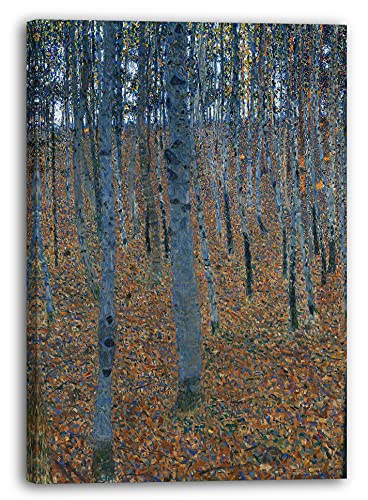 Leinwandbild (20x30cm) Gustav Klimt: Buchenwald I (1902), Leinwand auf Keilrahmen gespannt und fertig zum Aufhängen, hochwertiger Kunstdruck aus deutscher Produktion von Printed Paintings