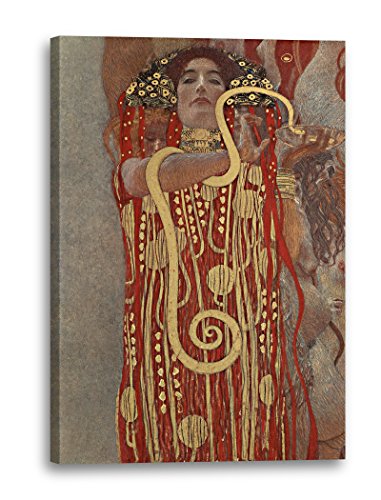 Leinwandbild (20x30cm) Gustav Klimt: Hygieia, Leinwand auf Keilrahmen gespannt und fertig zum Aufhängen, hochwertiger Kunstdruck aus deutscher Produktion von Printed Paintings