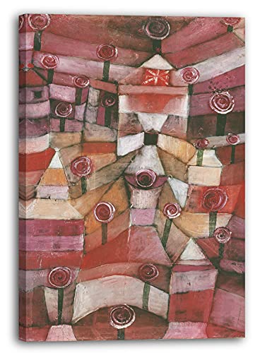 Leinwandbild (20x30cm) Paul Klee: Rosengarten (1920), Leinwand auf Keilrahmen gespannt und fertig zum Aufhängen, hochwertiger Kunstdruck aus deutscher Produktion von Printed Paintings
