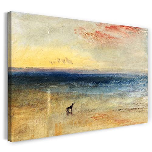 Leinwandbild (30x20cm) William Turner: Dawn after the Wreck, Leinwand auf Keilrahmen gespannt und fertig zum Aufhängen, hochwertiger Kunstdruck aus deutscher Produktion von Printed Paintings