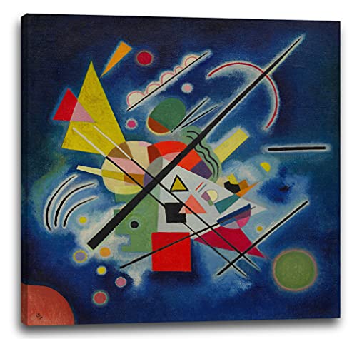 Leinwandbild (30x30cm) Wassily Kandinsky: Blaues Bild (1924), Leinwand auf Keilrahmen gespannt und fertig zum Aufhängen, hochwertiger Kunstdruck aus deutscher Produktion von Printed Paintings