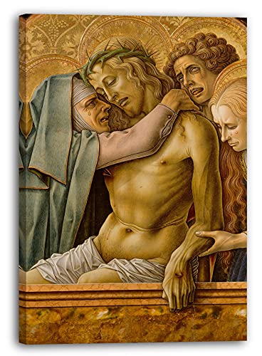 Leinwandbild (30x40cm) Carlo Crivelli: Pietà, Leinwand auf Keilrahmen gespannt und fertig zum Aufhängen, hochwertiger Kunstdruck aus deutscher Produktion von Printed Paintings