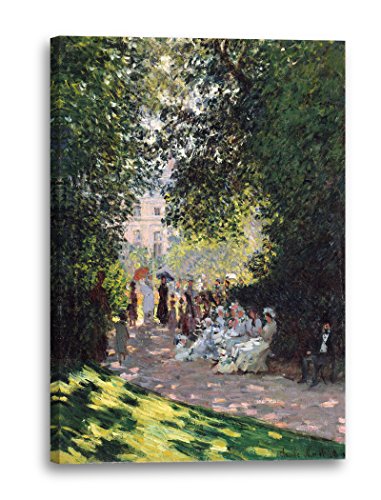 Leinwandbild (30x40cm) Claude Monet: Der Park Monceau (1878), Leinwand auf Keilrahmen gespannt und fertig zum Aufhängen, hochwertiger Kunstdruck aus deutscher Produktion von Printed Paintings