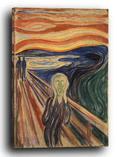 Leinwandbild (30x40cm) Edward Munch: Der Schrei (1910), Leinwand auf Keilrahmen gespannt und fertig zum Aufhängen, hochwertiger Kunstdruck aus deutscher Produktion von Printed Paintings