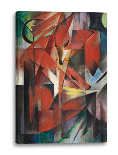 Leinwandbild (30x40cm) Franz Marc: Füchse (1913), Leinwand auf Keilrahmen gespannt und fertig zum Aufhängen, hochwertiger Kunstdruck aus deutscher Produktion von Printed Paintings