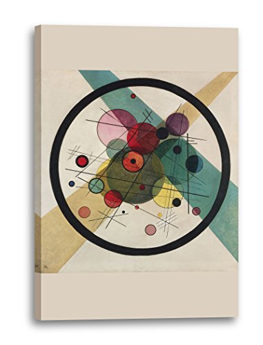 Leinwandbild (30x40cm) Wassily Kandinsky: Kreise in einem Kreis (1923), Leinwand auf Keilrahmen gespannt und fertig zum Aufhängen, hochwertiger Kunstdruck aus deutscher Produktion von Printed Paintings