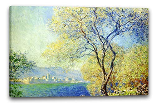 Leinwandbild (40x30cm) Claude Monet: Antibes, Blick vom Salis Garten, Leinwand auf Keilrahmen gespannt und fertig zum Aufhängen, hochwertiger Kunstdruck aus deutscher Produktion von Printed Paintings