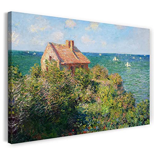 Leinwandbild (40x30cm) Claude Monet: Fischer-Häuschen in Varengeville, Leinwand auf Keilrahmen gespannt und fertig zum Aufhängen, hochwertiger Kunstdruck aus deutscher Produktion von Printed Paintings