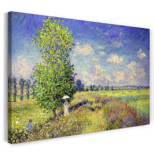 Leinwandbild (40x30cm) Claude Monet: Mohnfeld im Sommer, Leinwand auf Keilrahmen gespannt und fertig zum Aufhängen, hochwertiger Kunstdruck aus deutscher Produktion von Printed Paintings