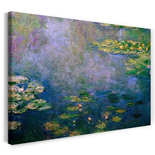 Leinwandbild (40x30cm) Claude Monet: Seerosen, Leinwand auf Keilrahmen gespannt und fertig zum Aufhängen, hochwertiger Kunstdruck aus deutscher Produktion von Printed Paintings