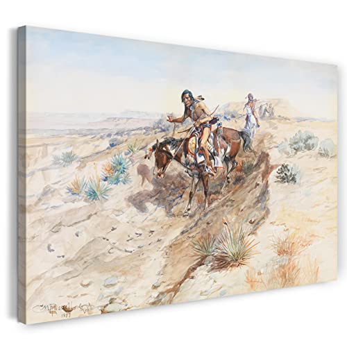 Printed Paintings Leinwand (100x70cm): Charles M. Russell - Indianische Krieger von Printed Paintings
