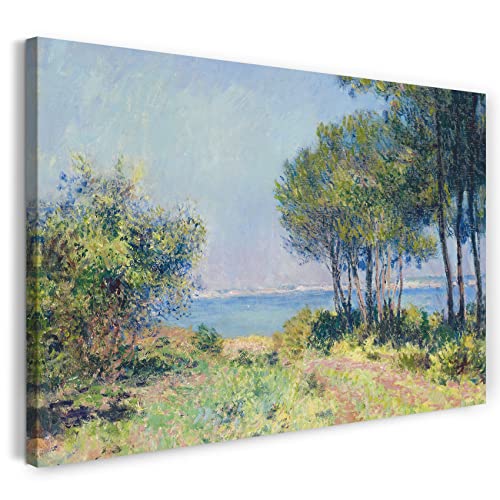 Printed Paintings Leinwand (100x70cm): Claude Monet - Die Tannen in Varengeville von Printed Paintings