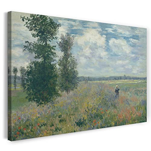 Printed Paintings Leinwand (100x70cm): Claude Monet - Felder um Argenteuil (1875) von Printed Paintings