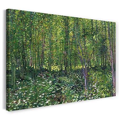 Printed Paintings Leinwand (100x70cm): Vincent Van Gogh - Bäume und Unterholz von Printed Paintings