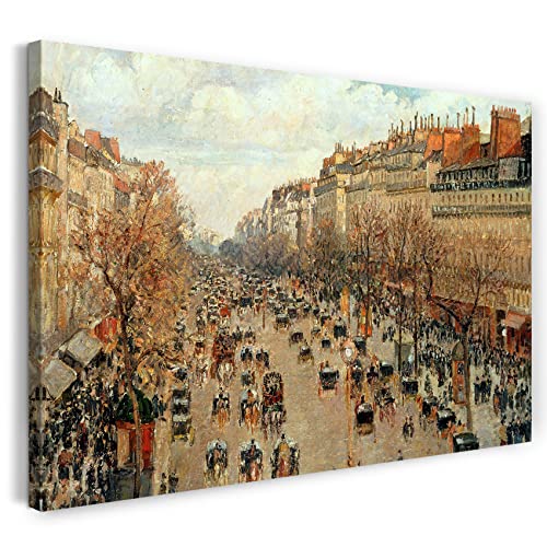 Printed Paintings Leinwand (120x80cm): Camille Pissarro - Boulevard Montmartre von Printed Paintings